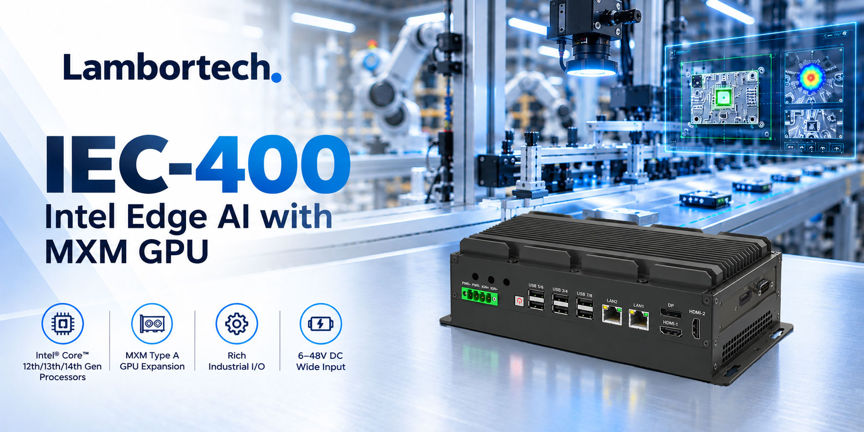 Lambortech IEC-400 Intel Edge AI computer with MXM GPU