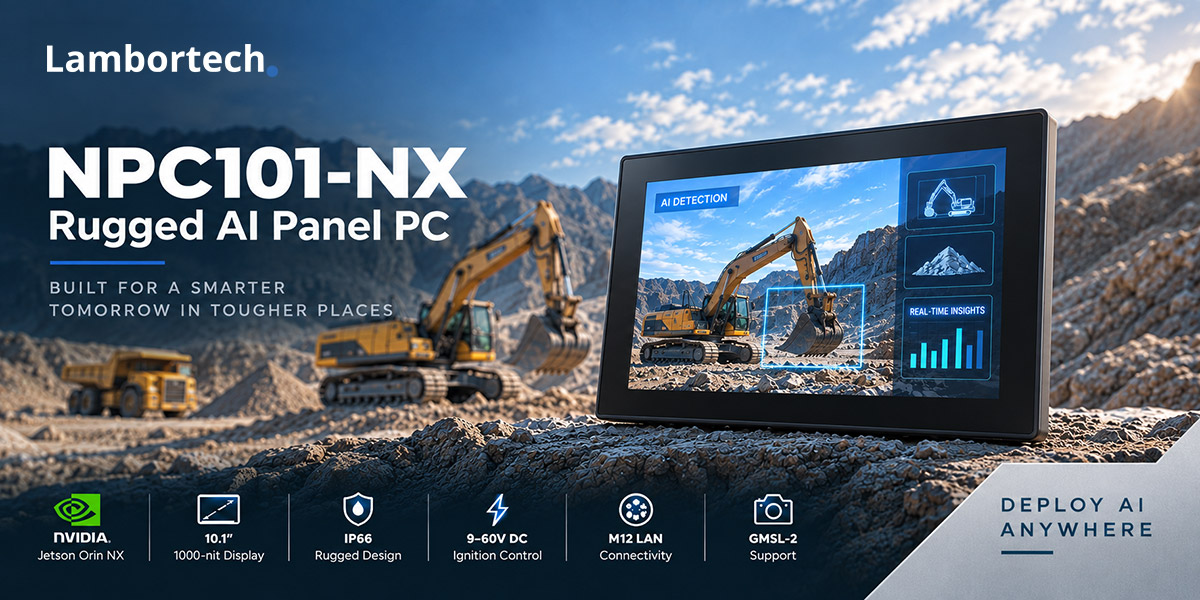 NPC101-NX rugged AI Panel PC for industrial and outdoor Edge AI